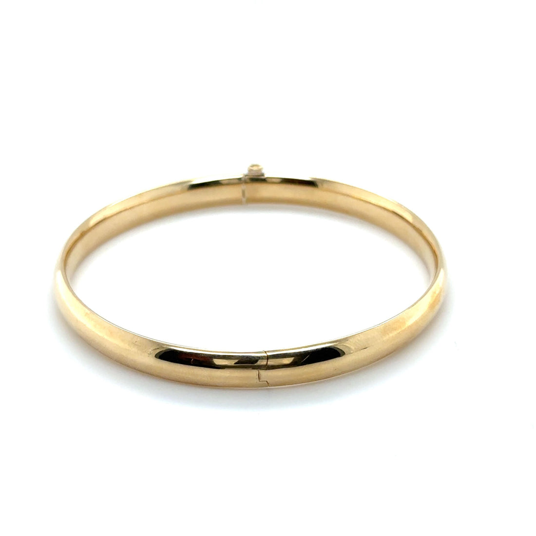 10K Yellow Gold 6mm Polished Bangle, Tube Bracelet, 7" or 8" Stackable