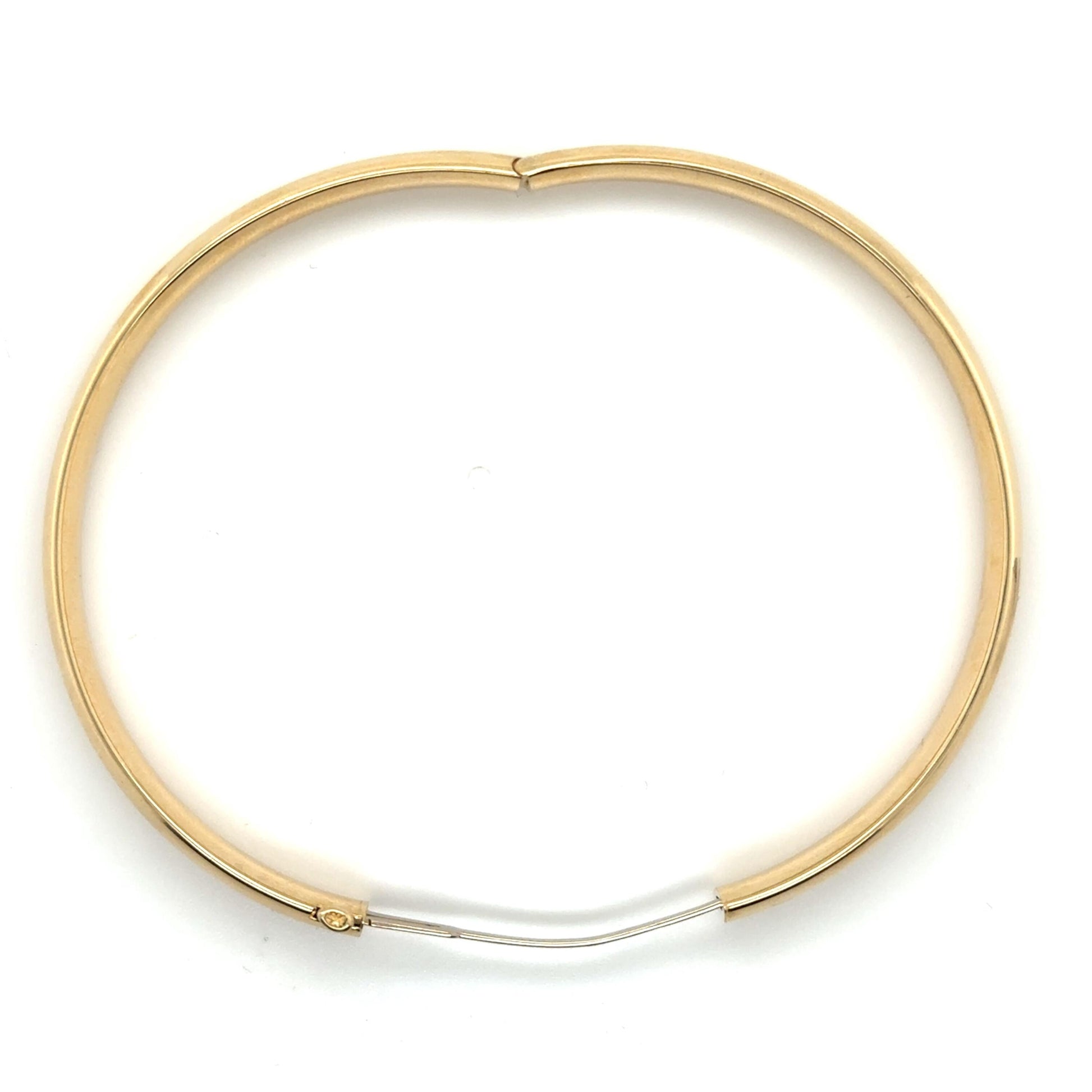10K Yellow Gold 6mm Polished Bangle, Tube Bracelet, 7" or 8" Stackable