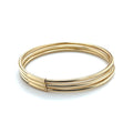 14K Tri-Color Gold Triple Row Stretch Mesh Bangle, 8.7mm, Size 7.5