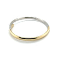 14K Two Tone Bypass Bangle, Yellow/White Gold Crossover, Minimalist Jewelry