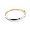 14K Two Tone Bypass Bangle, Yellow/White Gold Crossover, Minimalist Jewelry