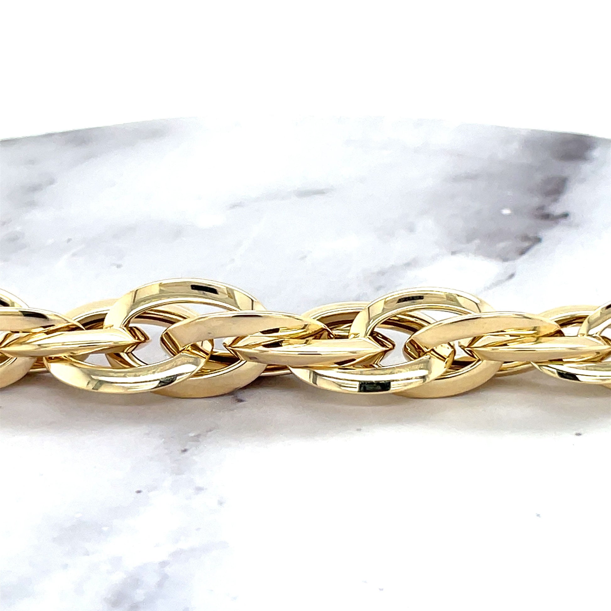 14K Yellow Gold 18" Graduating Double Oval Link Chain, 7-10mm, Women's Necklace