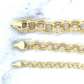 14K Yellow Gold Double Link Charm Bracelet, 7.25
