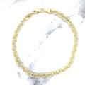 14K Yellow Gold Double Link Charm Bracelet, 7.25