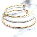 14K Yellow Gold 40mm C Hoop Earrings: Thin Hollow Circle, Push Back Closure