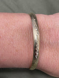 14K Yellow Gold Floral Leaf Bangle, 5mm-13.5mm, 7