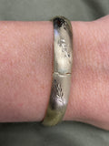 14K Yellow Gold Floral Leaf Bangle, 5mm-13.5mm, 7