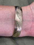 14K Yellow Gold Floral Leaf Bangle, 5mm-13.5mm, 7