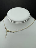 14K Yellow Gold Circle Dangle Choker Necklace, 16