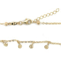 14K Yellow Gold Circle Dangle Choker Necklace, 16