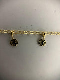 14K Yellow Gold Circle Dangle Choker Necklace, 16