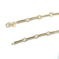 14K Yellow Gold Long Bar Link Necklace | Minimalist Fine Jewelry Gift for Her