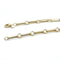 14K Yellow Gold Long Bar Link Necklace | Minimalist Fine Jewelry Gift for Her