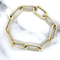 14K Gold Paperclip Chain Bracelet: Chunky Hollow Links, Invisible Clasp