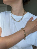 14K Gold Paperclip Chain Bracelet: Chunky Hollow Links, Invisible Clasp