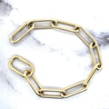 14K Gold Paperclip Chain Bracelet: Chunky Hollow Links, Invisible Clasp