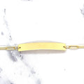 14K Yellow Gold Paperclip Engravable ID Bracelet, 7
