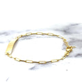 14K Yellow Gold Paperclip Engravable ID Bracelet, 7