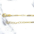 14K Yellow Gold Paperclip Engravable ID Bracelet, 7