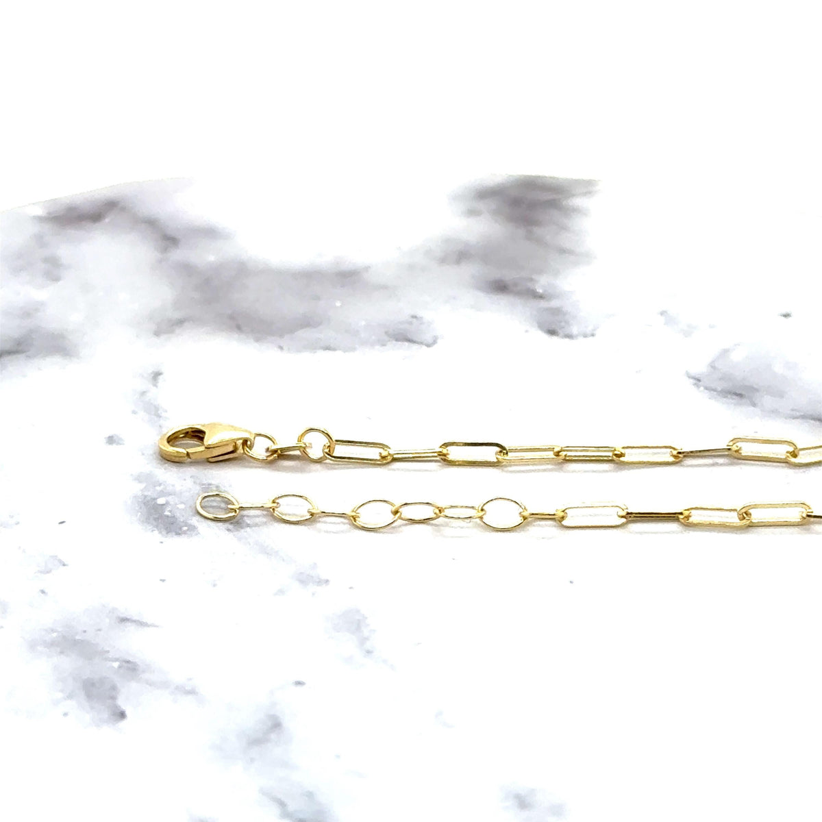 14K Yellow Gold Paperclip Engravable ID Bracelet, 7", Real Gold, Women (2.1mm)