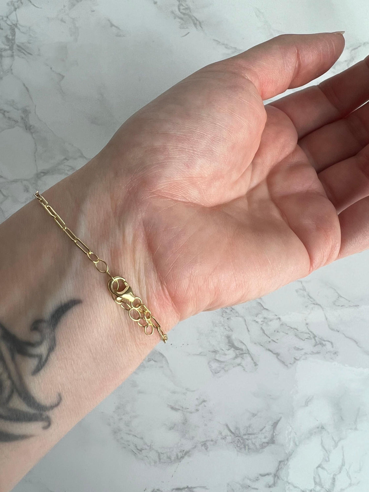 14K Yellow Gold Paperclip Engravable ID Bracelet, 7", Real Gold, Women (2.1mm)