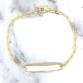 14K Yellow Gold Paperclip Engravable ID Bracelet, 7