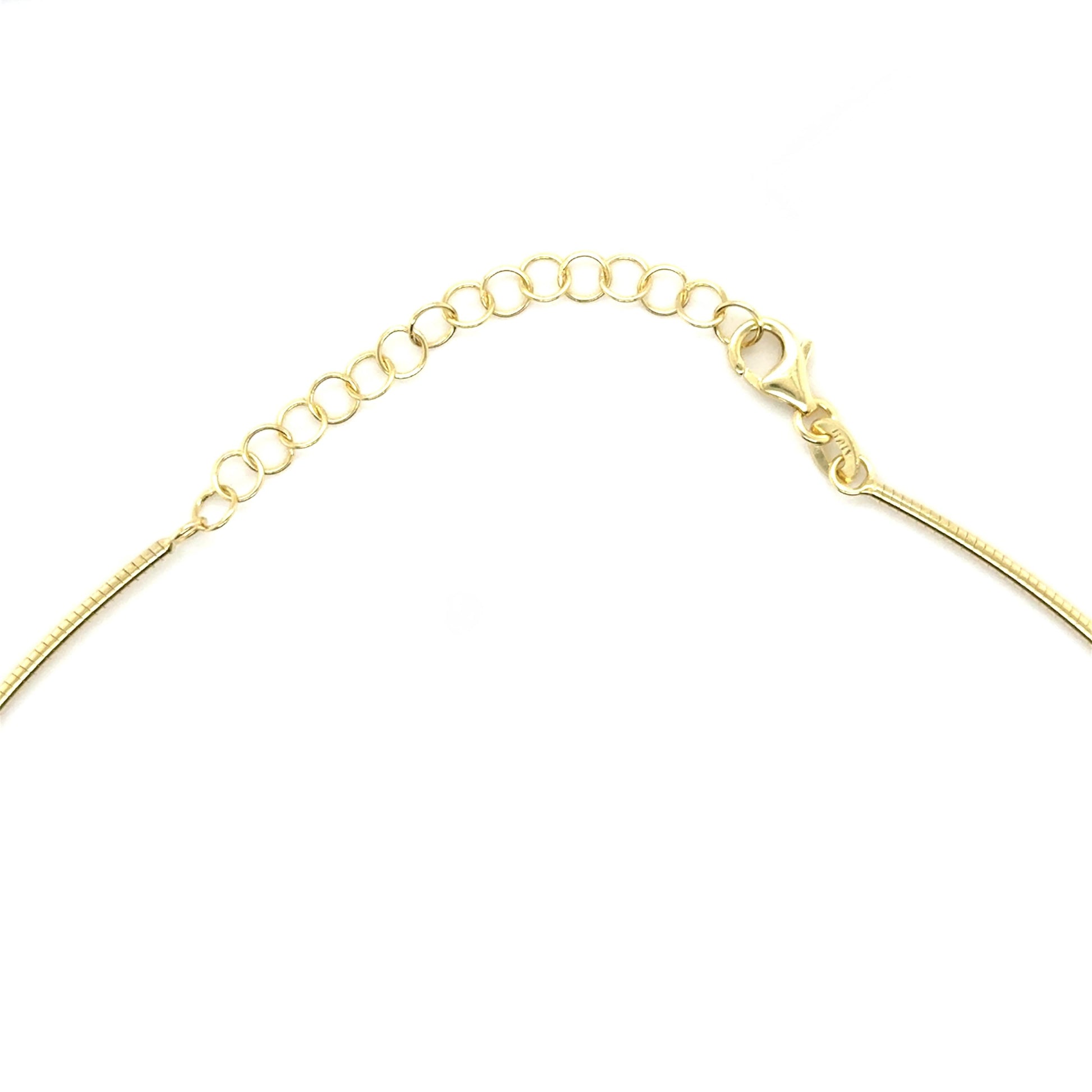 14K Yellow Gold Choker Necklace 16" Modern Minimalist Design