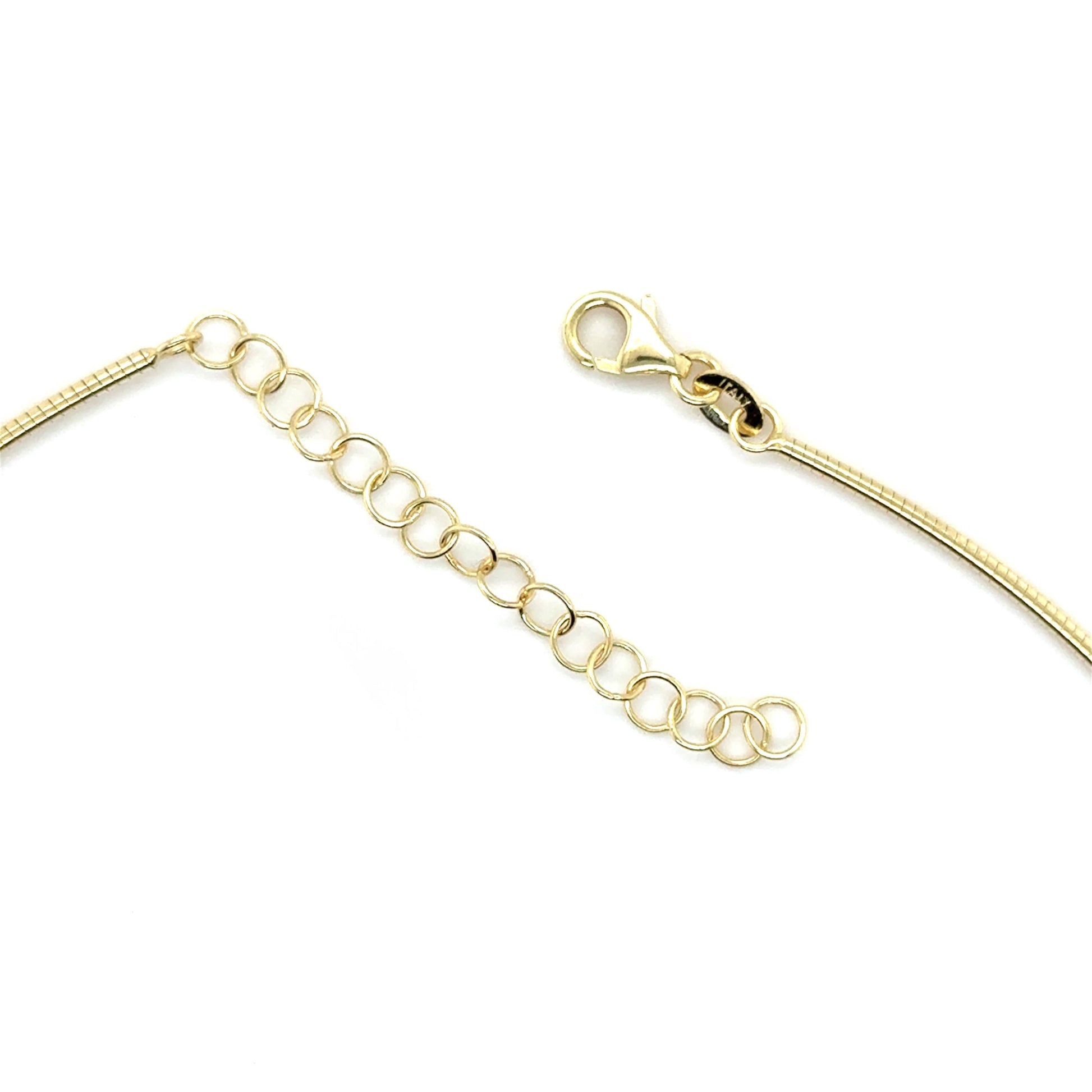 14K Yellow Gold Choker Necklace 16" Modern Minimalist Design