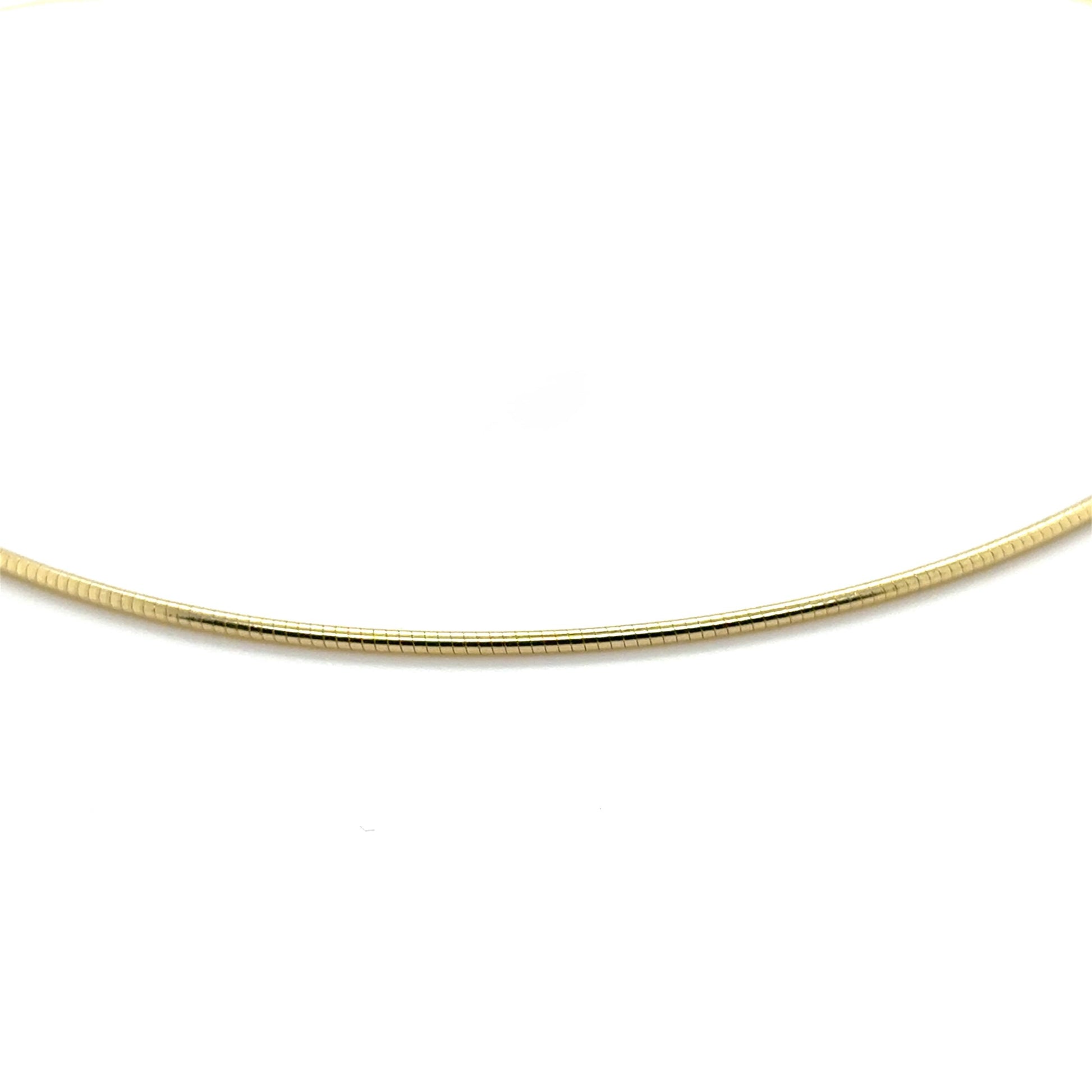 14K Yellow Gold Choker Necklace 16" Modern Minimalist Design
