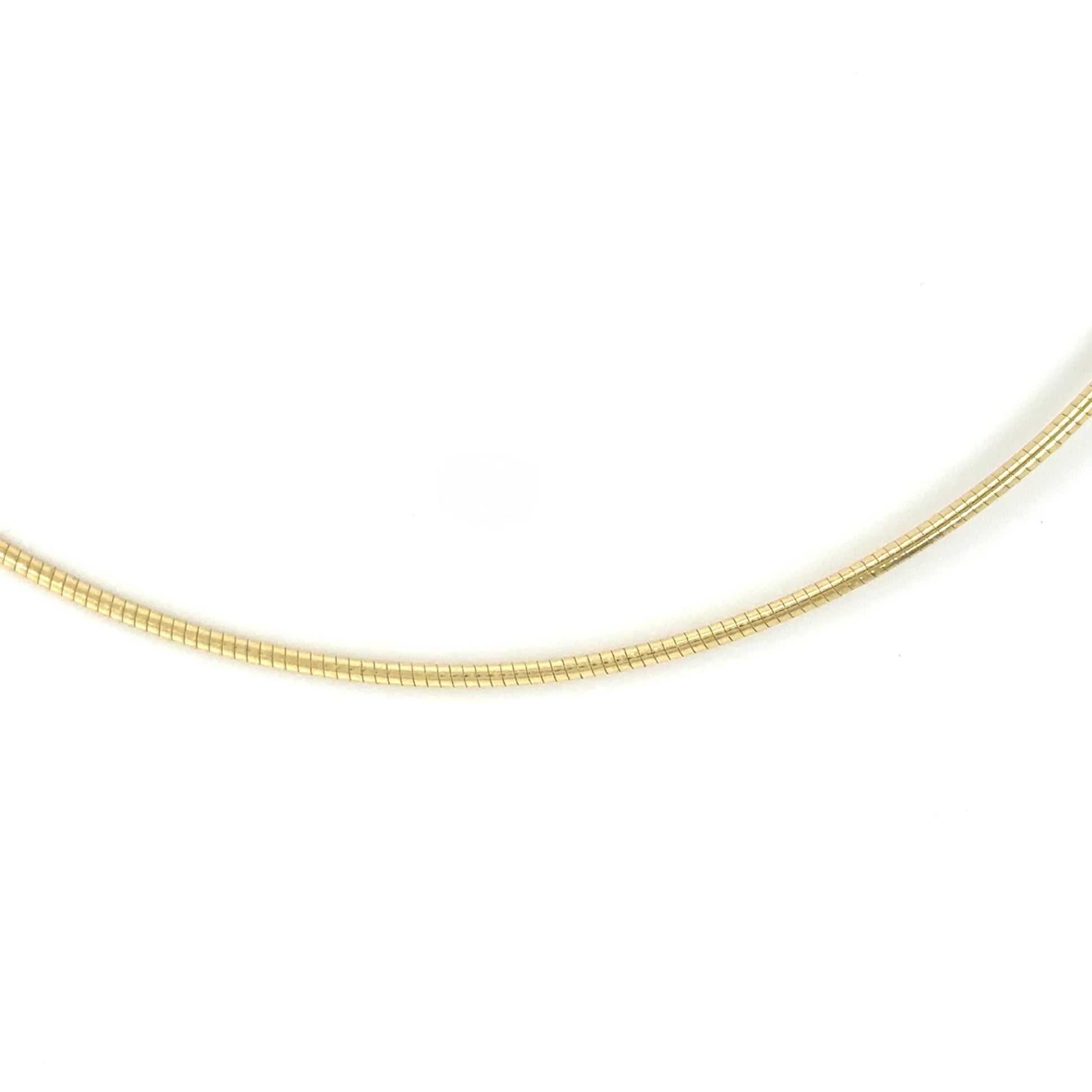 14K Yellow Gold Choker Necklace 16" Modern Minimalist Design