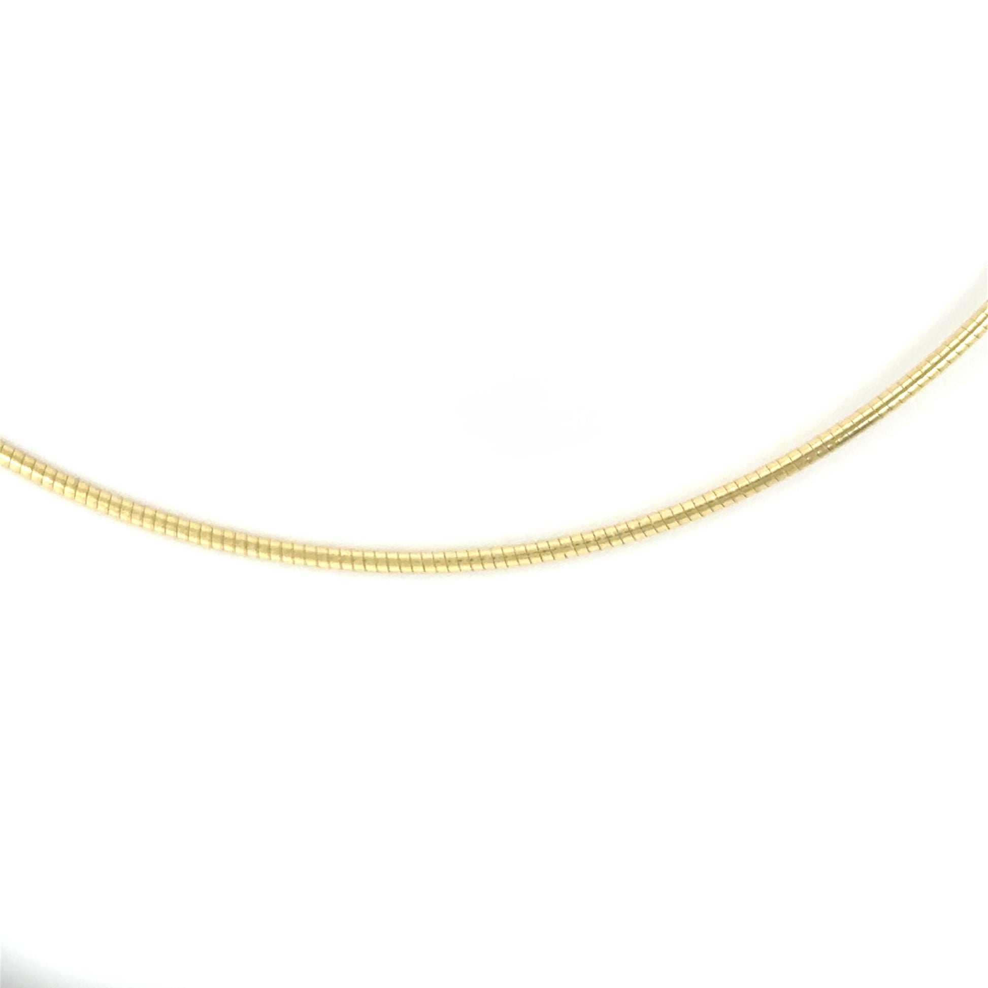 14K Yellow Gold Choker Necklace 16" Modern Minimalist Design