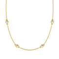 14K Yellow Gold 2.00 CTW Diamond Bezel Station Necklace, 16