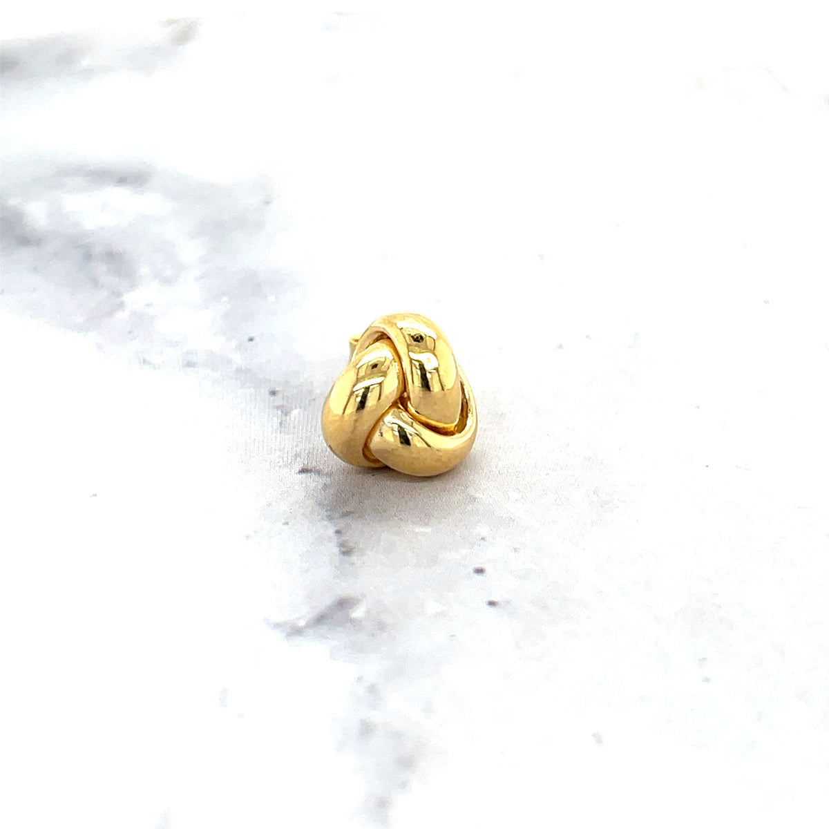 Love Knot Stud Earrings, 14K Yellow Gold, 7mm & 9mm, Secure Push Back