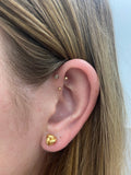 Love Knot Stud Earrings, 14K Yellow Gold, 7mm & 9mm, Secure Push Back