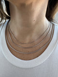 Solid 14K White Gold Franco Necklace, 16