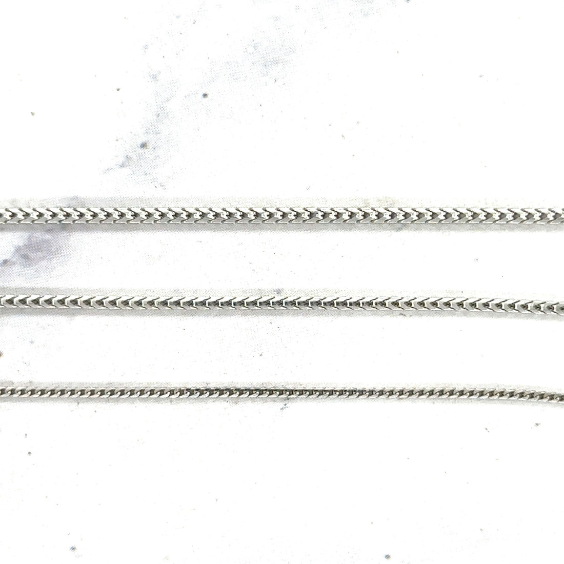 Solid 14K White Gold Franco Necklace, 16" 18" 20" 24" Chain, Women