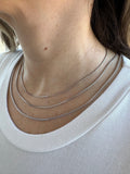 Solid 14K White Gold Franco Necklace, 16