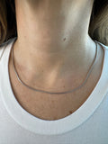 Solid 14K White Gold Franco Necklace, 16