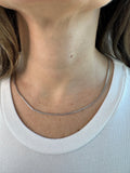 Solid 14K White Gold Franco Necklace, 16