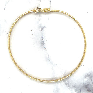 14K Solid 3mm Yellow Gold Classic Omega Chain Bracelet, 7 inch, Real Gold Bracelet, Women