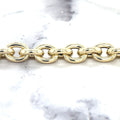 14K Yellow Gold 7.5 inch Polished Oval Link Bracelet 8.5mm Wide, Chunky Bracelet, Real Gold Bracelet, Women