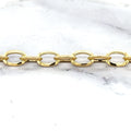 14K Yellow Gold 18 inch Mini Oval Cable Link Chain Necklace 5mm Wide, Real Gold Chain, Oval Chain, Woman