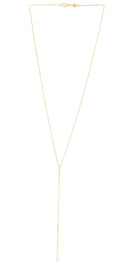 14K Yellow Gold 17 inch Sculptural Bar Lariat Chain Y-Necklace