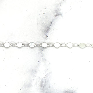 14K White Gold Mirror Bracelet, 7" Length, 4mm Width, Dainty Bracelet, Real Gold Bracelet, Women