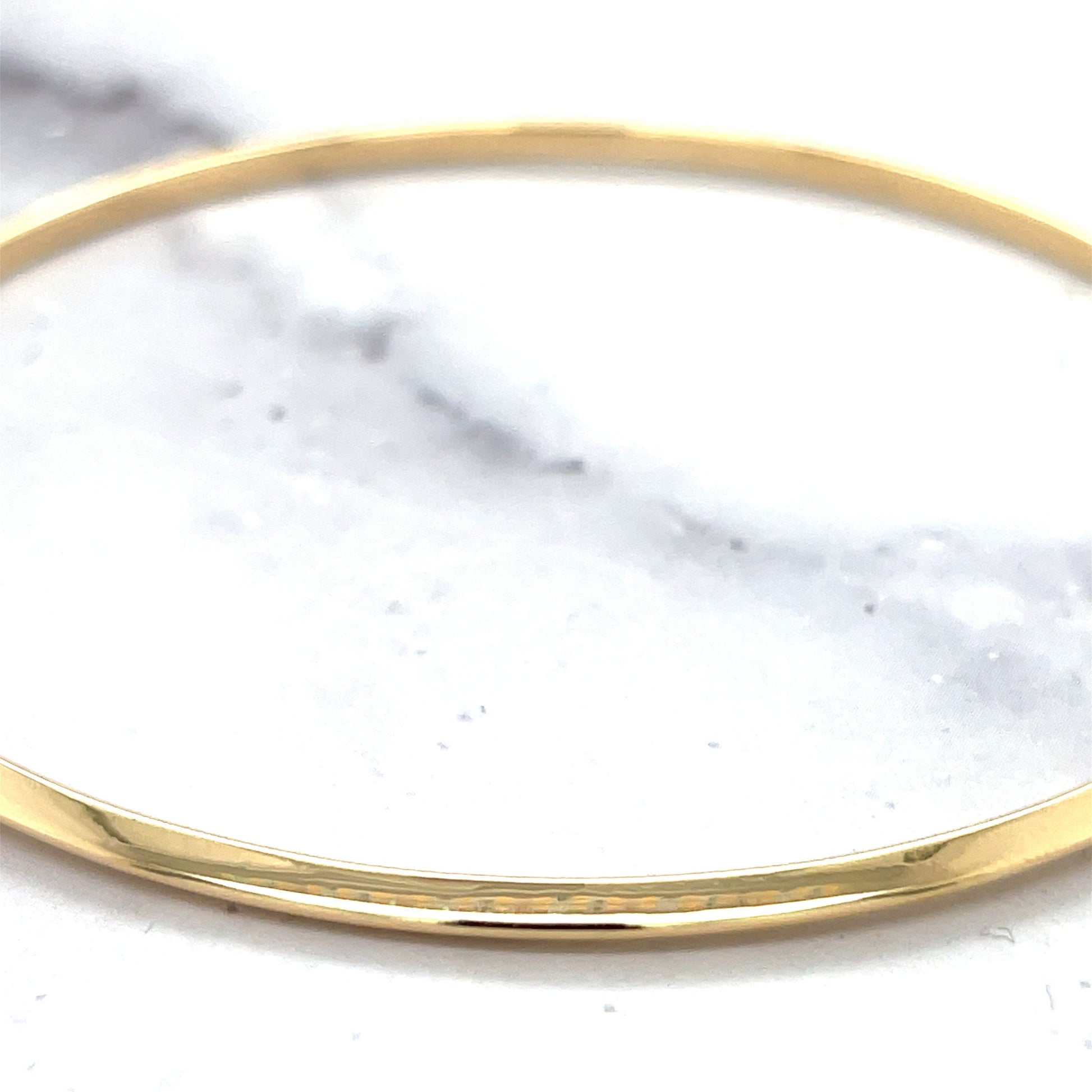 14K Yellow Gold 8" Knife Concave Edge Bangle, 2.75mm Wide, Real Gold Bangle, White Gold, Rose Gold, Women Bracelet