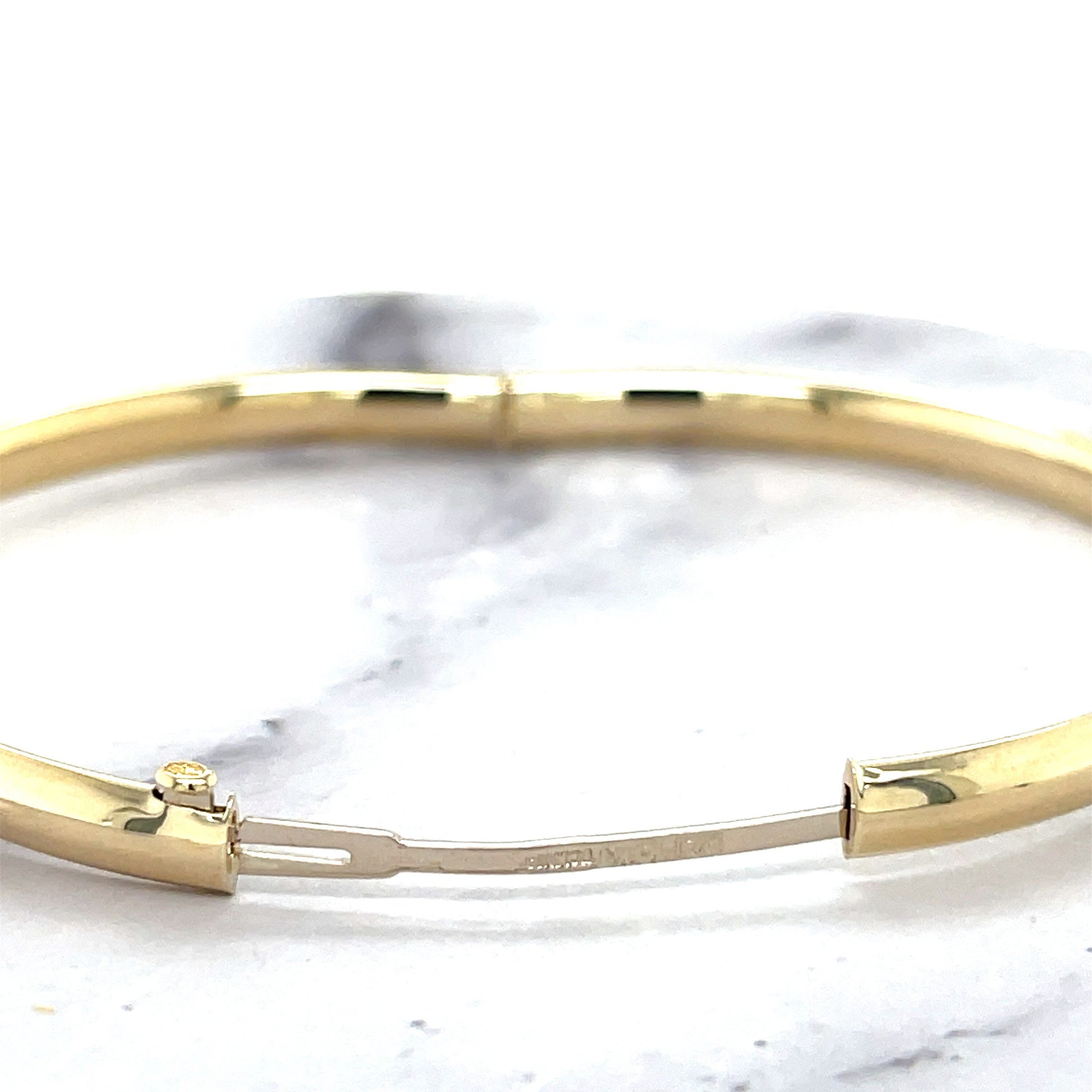 14K Gold 7" 8" Inch Polished Stackable Bangle Bracelet, 5mm Wide, Yellow Gold, White Gold, Rose Gold, Real Gold Bangle, Women