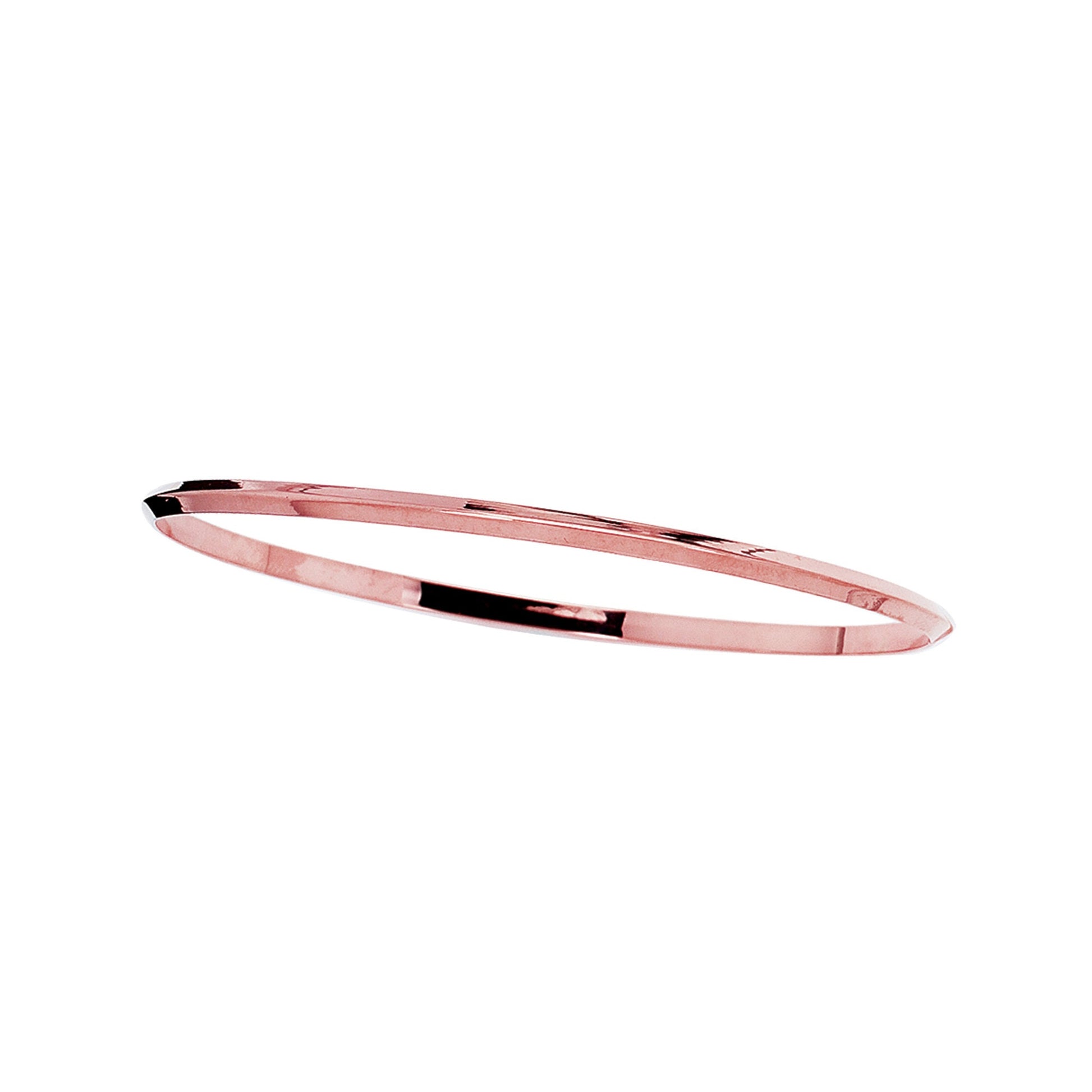 14K Yellow Gold 8" Knife Concave Edge Bangle, 2.75mm Wide, Real Gold Bangle, White Gold, Rose Gold, Women Bracelet