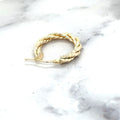 14K Yellow Gold 20x14mm Small Twisted Textured Oval Hoop Earring, 3.2mm Thick ,Real Gold Hoop Earrings Gift for her