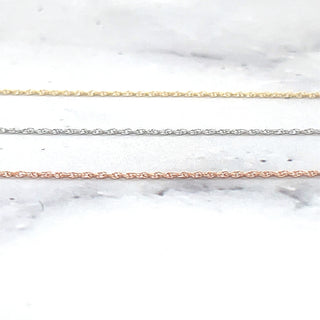 Solid 14K White Gold 16" 18" 20" Basic Delicate Rope Chain, 0.95mm Wide, Real Gold Chain, Dainty Chain