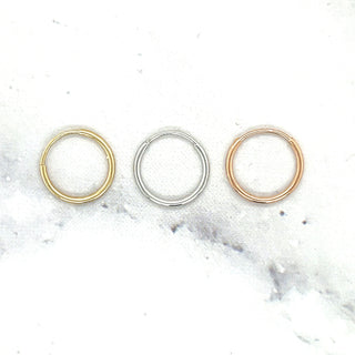 14K Yellow Gold 10mm Small Endless Hoop Earring, 1mm Wide ,Real Gold Hoop Earrings, White Gold Hoop, Rose Gold Hoop, Women